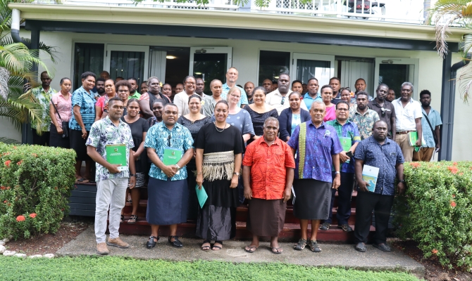 Officials at the launch of the documents in Solomon Islands 