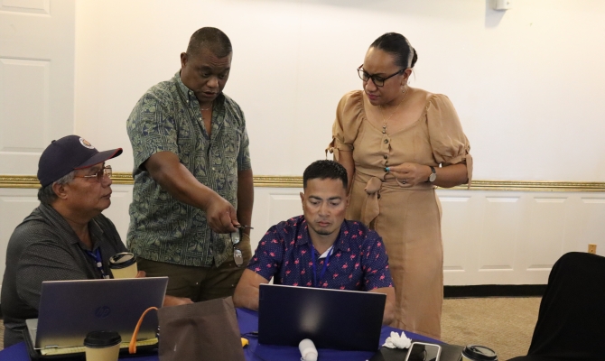 The training workshop in Majuro. 