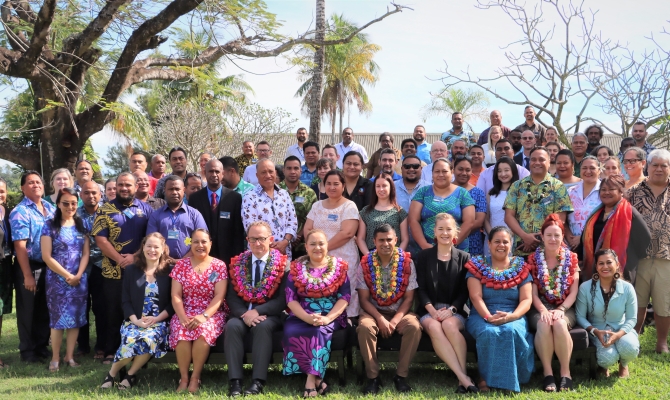 Officials at the NMHS and NDMO meeting.