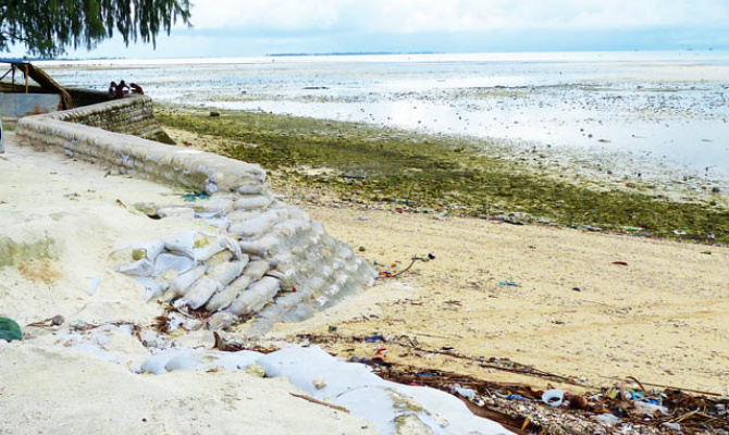 Seawall erosion Tarawa