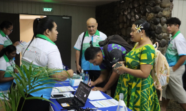 SPREP officials welcome the Niue delegation to the PACRES Steering Committee Meeting.