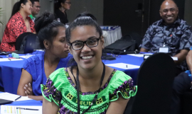 A delegate at the PACRES meeting. 