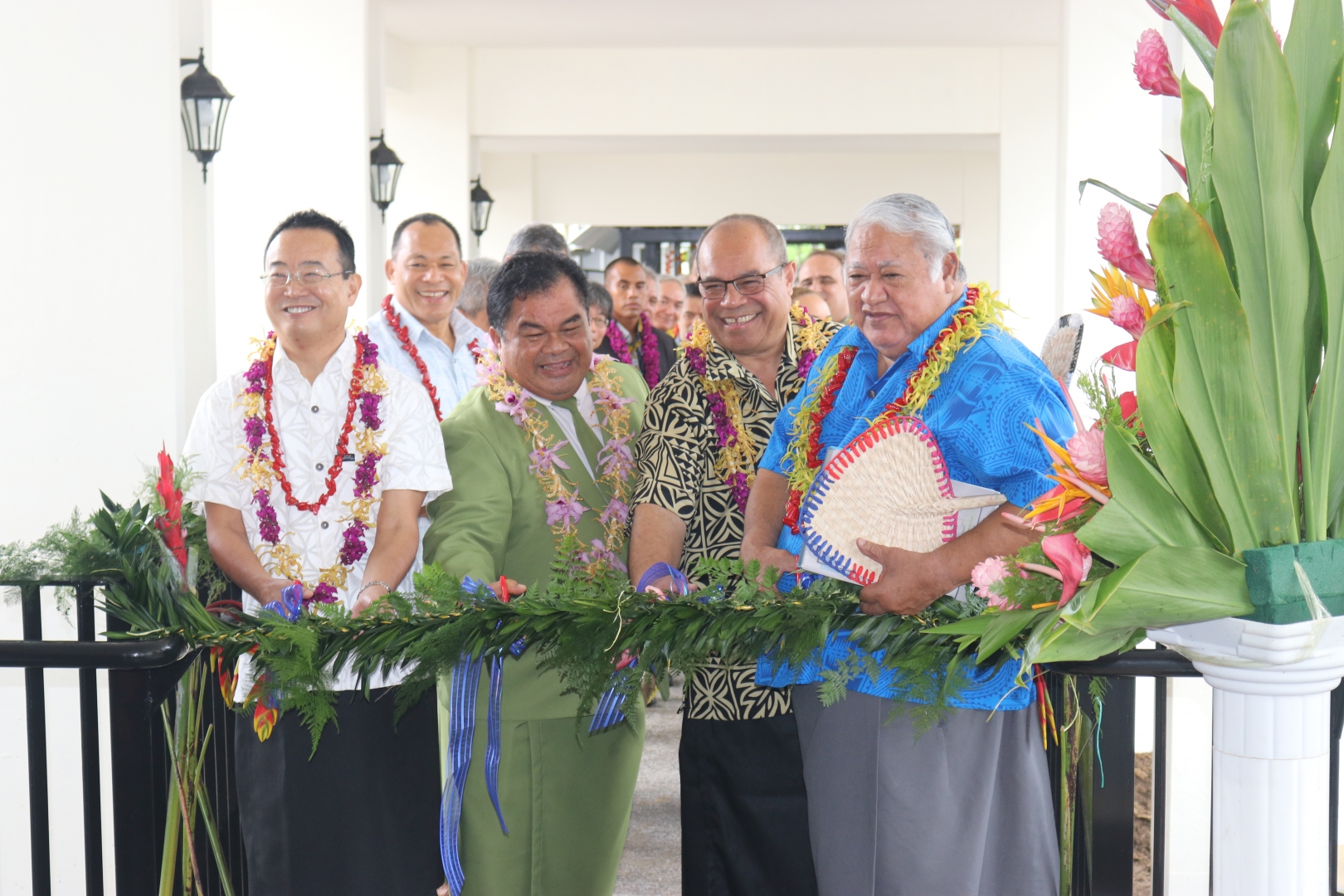 PM Tuilaepa, Minister Aupito William Sio, Ambassador Shinya Aoki and Rev Nuuausala Siaosi